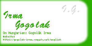 irma gogolak business card